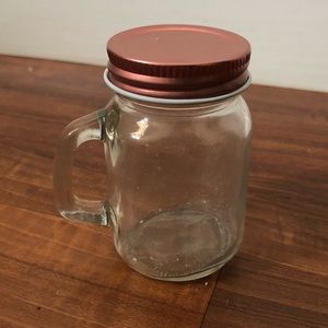 Rose Gold Lidded Mason Jars with handle